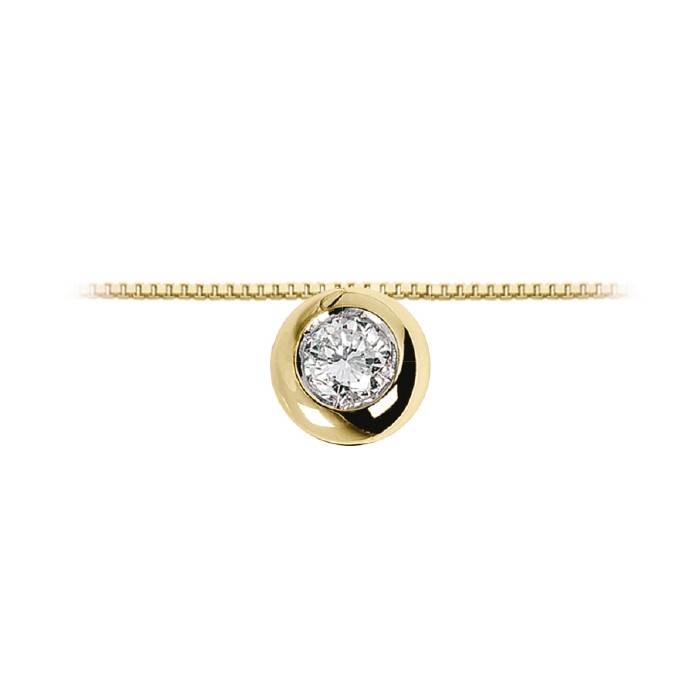 Pendente in oro giallo 18Kt punto luce a cipollina con diamante ct 0,07 LPL10306.007 DonnaOro Luce