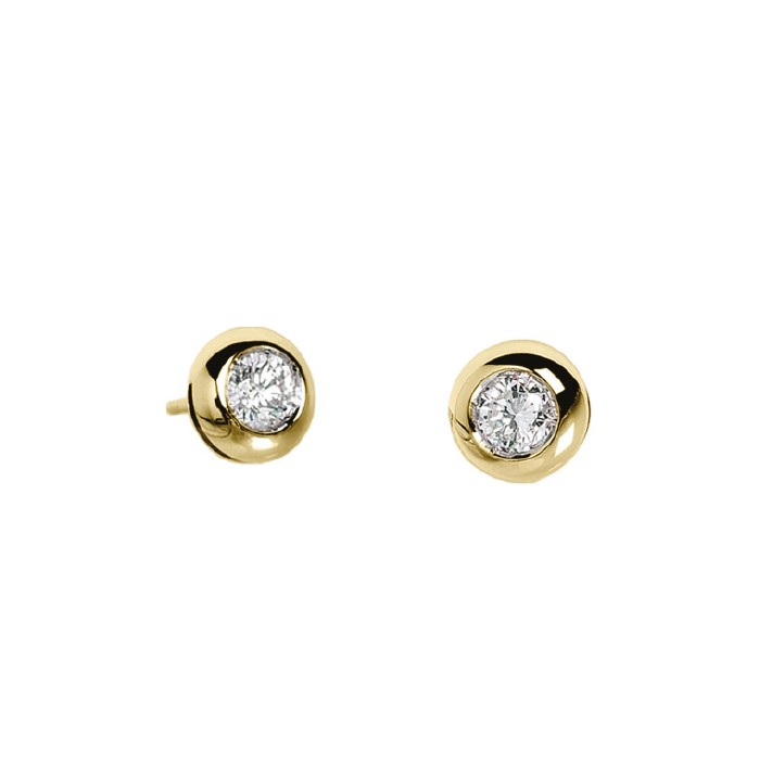Orecchini in oro giallo 18Kt a cipollina con diamanti ct.0,09 LOL10307.009 DonnaOro Luce