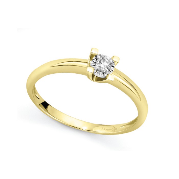 Anello in oro giallo18Kt solitario con diamante ct 0,05 LAS11296.005 DonnaOro Luce