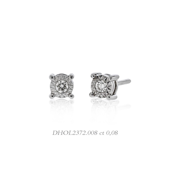 Orecchini in oro bianco 18Kt punto luce con diamanti ct 0,08 DHOL2372.008 DonnaOro Luce
