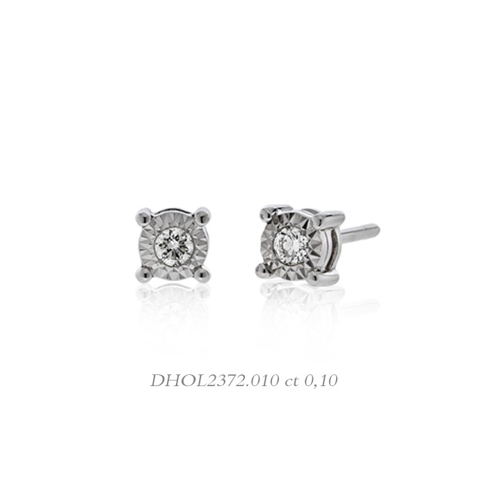 Orecchini in oro bianco 18Kt punto luce con diamanti 0,10 DHOL2372.010 DonnaOro Luce