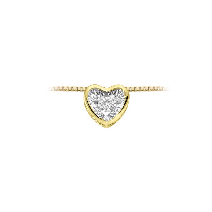 Pendente cuore in oro giallo 18Kt con diamante taglio brillante LPF11279.003 DonnaOro Luce Pendente cuore in oro giallo 18Kt con diamante taglio brillante LPF11279.003 DonnaOro Luce