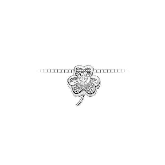 Pendente trifoglio in oro bianco 18Kt con diamante taglio brillante LPF11281.003 DonnaOro Luce Pendente trifoglio in oro bianco 18Kt con diamante taglio brillante LPF11281.003 DonnaOro Luce