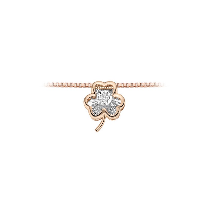 Pendente trifoglio in oro rosa 18Kt con diamante taglio brillante LPF11283.003 DonnaOro Luce Pendente trifoglio in oro rosa 18Kt con diamante taglio brillante LPF11283.003 DonnaOro Luce
