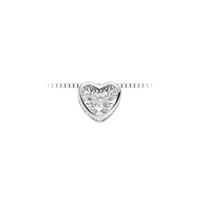 Pendente cuore in oro bianco 18Kt con diamante taglio brillante LPF11278.003 DonnaOro Luce Pendente cuore in oro bianco 18Kt con diamante taglio brillante LPF11278.003 DonnaOro Luce