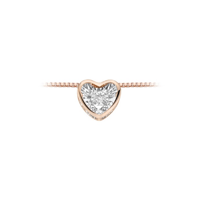 Pendente cuore in oro rosa 18Kt con diamante taglio brillante LPF11280.003 DonnaOro Luce Pendente cuore in oro rosa 18Kt con diamante taglio brillante LPF11280.003 DonnaOro Luce