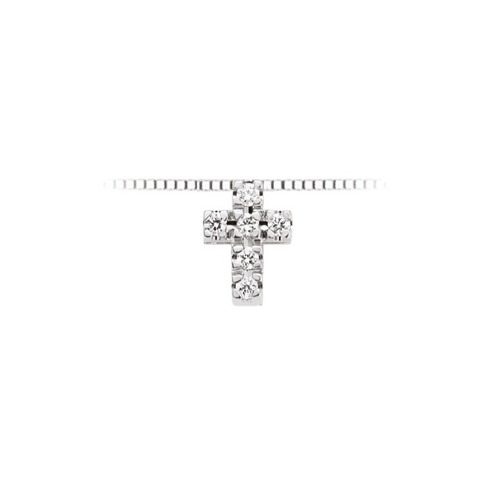 Pendente in oro bianco 18Kt con diamanti a forma di croce LPF10116.003 DonnaOro Luce