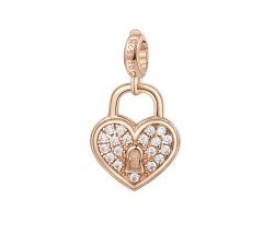 Ciondolo Cuore Lucchetto in argento 925 Rosato Storie RZ057