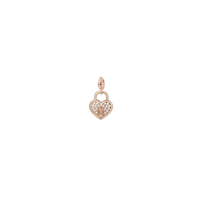 Ciondolo Cuore Lucchetto in argento 925 Rosato Storie RZ057