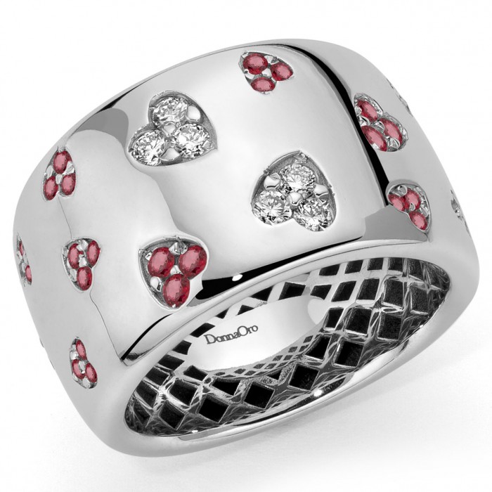 Anello fedona rubini e diamanti in oro bianco 18Kt DAR11203.026 DonnaOro Jewels Anello fedona rubini e diamanti in oro bianco 18Kt DAR11203.026 DonnaOro Jewels