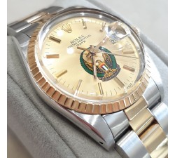 Rolex Oyster Perpetual Date Ref. 15053 UAE EAGLE EMIRATES LOGO MILITARY SEVEN STARS CREST.