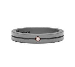 Anello in Titanio con inserto in oro rosa 18kt e diamante ETA112R ZANCAN