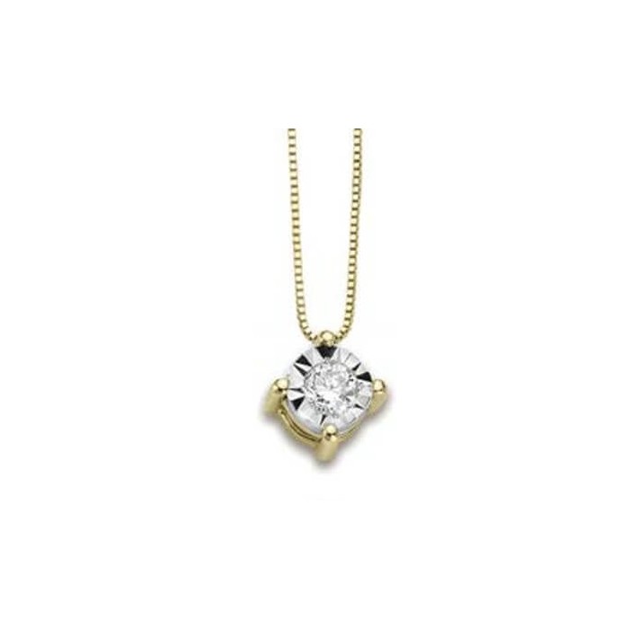 Pendente in oro giallo 18Kt punto luce con diamante ct 0,04 LPL11841.004 DonnaOro Luce