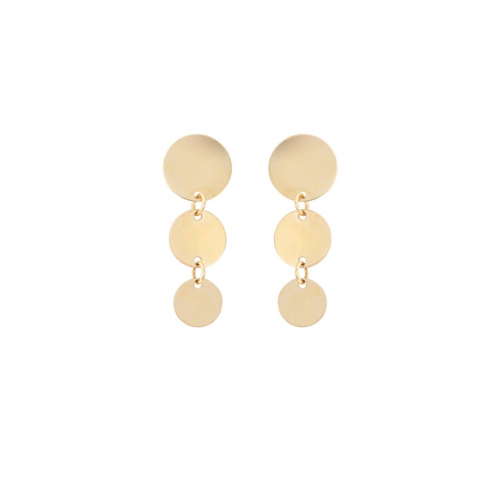 Orecchini pendenti in oro giallo 9Kt con cerchi a cascata KAOZ 007 Ambrosia Orecchini pendenti in oro giallo 9Kt con cerchi a cascata KAOZ 007 Ambrosia