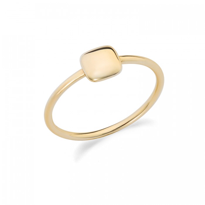 Anello in oro giallo 9Kt con quadrato bombato KAAZ 002 Ambrosia Anello in oro giallo 9Kt con quadrato bombato KAAZ 002 Ambrosia
