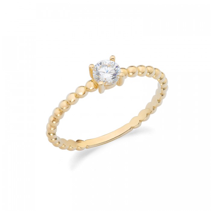 Anello in oro giallo 9Kt con zircone KAAZ 010 Ambrosia Anello in oro giallo 9Kt con zircone KAAZ 010 Ambrosia