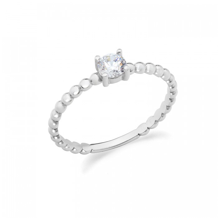 Anello in oro bianco 9Kt con zircone KAAZ 011 Ambrosia Anello in oro bianco 9Kt con zircone KAAZ 011 Ambrosia