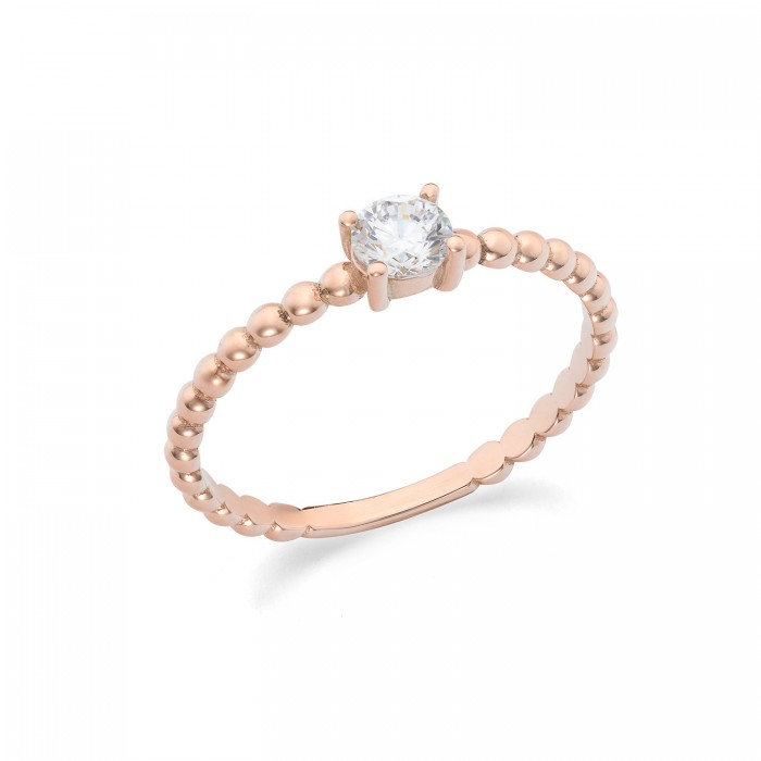 Anello in oro rosa 9Kt con zircone KAAZ 012 Ambrosia Anello in oro rosa 9Kt con zircone KAAZ 012 Ambrosia