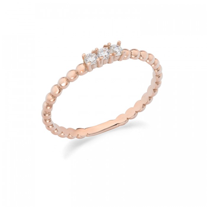 Anello trilogy in oro rosa 9Kt con zirconi KAAZ 015 Ambrosia Anello trilogy in oro rosa 9Kt con zirconi KAAZ 015 Ambrosia