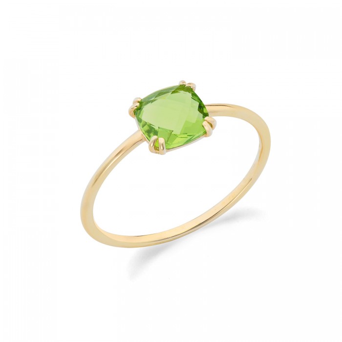 Anello in oro giallo 9Kt con cristallo verde KAAZ 028 Ambrosia Anello in oro giallo 9Kt con cristallo verde KAAZ 028 Ambrosia