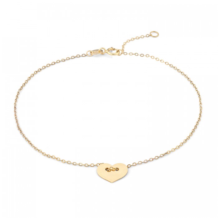 Bracciale in oro giallo 9Kt con cuore KABZ 004 Ambrosia Bracciale in oro giallo 9Kt con cuore KABZ 004 Ambrosia