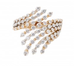 Anello oro rosa e bianco con diamanti 1,60 vista sopra