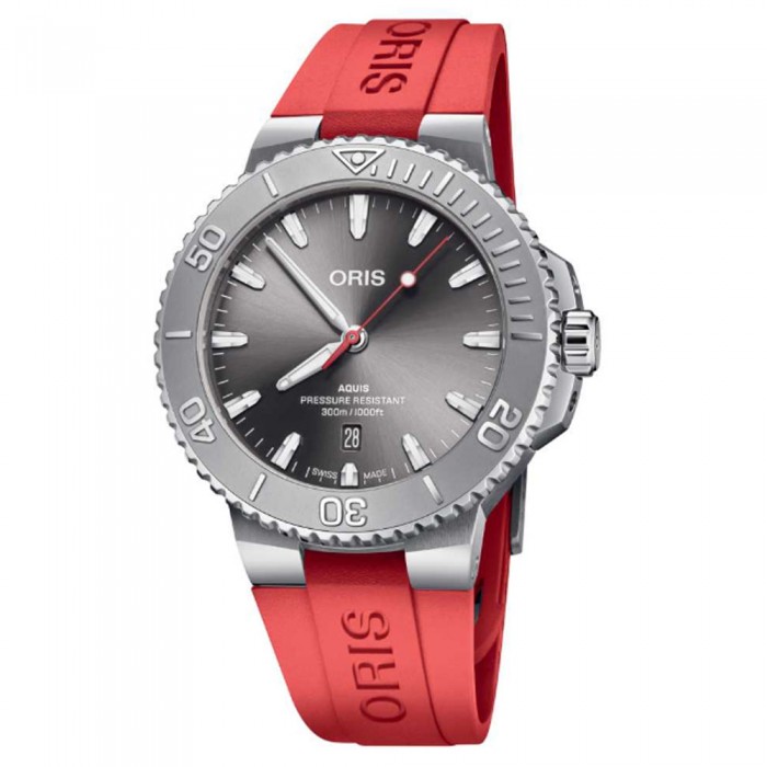 Oris Aquis Date Relief 43,5 mm – Quadrante Grigio, Cinturino Rosso 01 733 7789 4153-07 4 23 36FC Oris Aquis Date Relief 43,5 mm – Quadrante Grigio, Cinturino Rosso 01 733 7789 4153-07 4 23 36FC