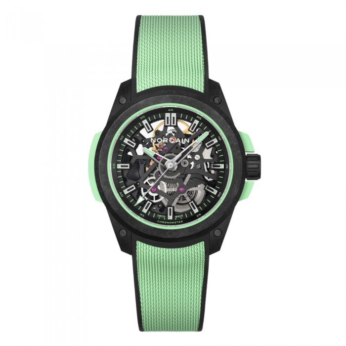 Norqain Wild ONE Skeleton Mint 39 mm – Edizione Limitata in Carbonio NORTEQ® NNQ3001QBMT1LAS/B001 Norqain Wild ONE Skeleton Mint 39 mm – Edizione Limitata in Carbonio NORTEQ® NNQ3001QBMT1LAS/B001