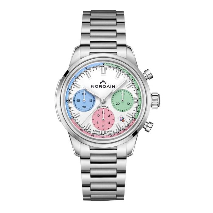 Norqain Freedom 60 Chrono “Enjoy Life” – 40 mm, Edizione Speciale, Quadrante Bianco N2201.19S01.C01 Norqain Freedom 60 Chrono “Enjoy Life” – 40 mm, Edizione Speciale, Quadrante Bianco N2201.19S01.C01