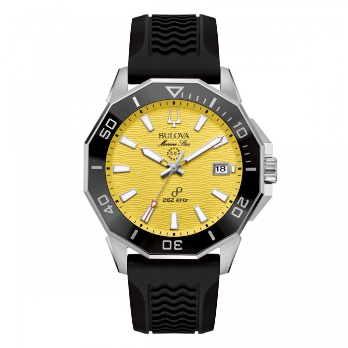 Bulova Marine Star Precisionist 96B431 – 43 mm, Quadrante Giallo Onde, Alta Precisione 262 kHz Bulova Marine Star Precisionist 96B431 – 43 mm, Quadrante Giallo Onde, Alta Precisione 262 kHz
