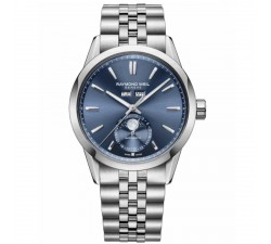 Raymond Weil Freelancer Complete Calendar 40 mm quadrante blu con fasi lunari