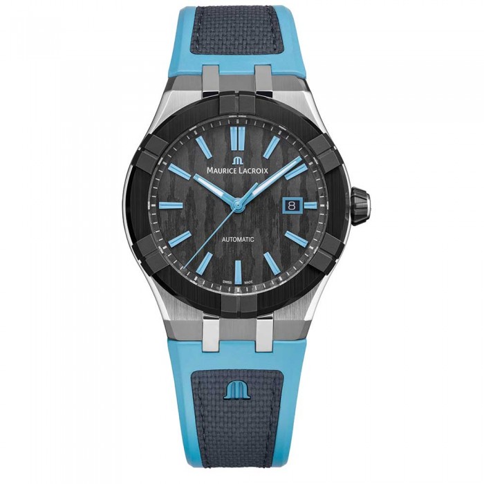 Maurice Lacroix AIKONIC Automatic 43 mm Black & Turquoise– Ref. AC6008-SSL40-331-4