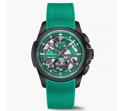 Norqain Independence Skeleton Chrono NNT3200BLC/JD326 quadrante verde nero titanio DLC