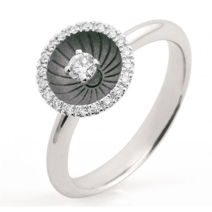 Anello Mystar con diamanti in oro bianco black lava 18Kt GAN3829E Annamaria Cammilli