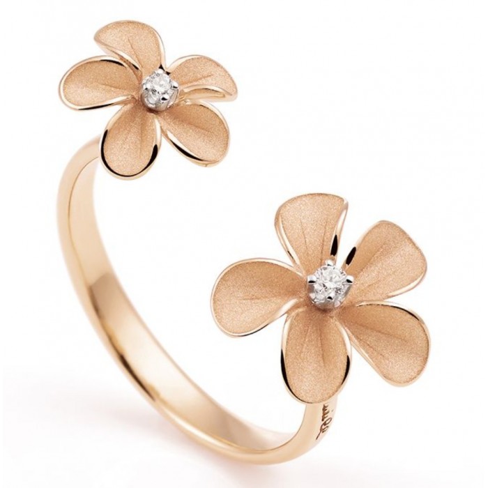 Anello Cherry Bloom in oro pink champagne 18Kt con diamanti GAN3765P Annamaria Cammilli Anello Cherry Bloom in oro pink champagne 18Kt con diamanti GAN3765P Annamaria Cammilli