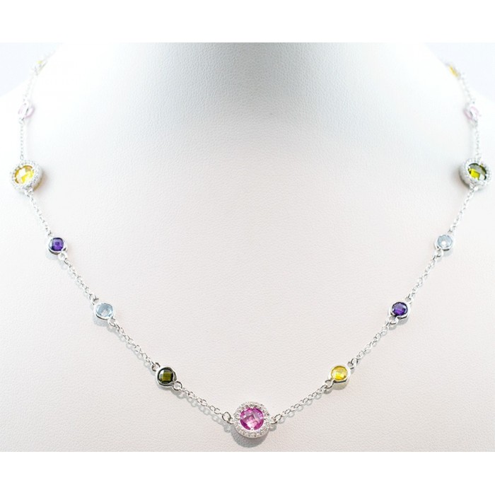 Collana multicolor in argento 925