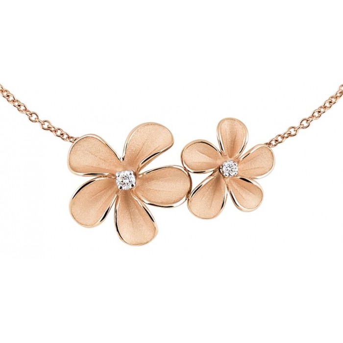 Collier Cherry Bloom in oro pink champagne 18Kt con diamanti GCO3772P Annamaria Cammilli Collier Cherry Bloom in oro pink champagne 18Kt con diamanti GCO3772P Annamaria Cammilli