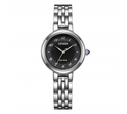 Citizen EM0990-81E orologio donna Eco-Drive acciaio quadrante nero vetro zaffiro 27,7mm
