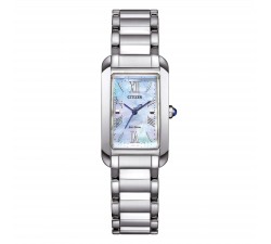 Citizen Lady EL Square EW5620-55N orologio donna Eco-Drive acciaio quadrante madreperla blu rettangolare vetro zaffiro 22mm