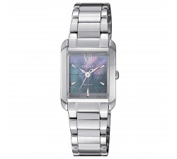 Citizen Lady EL Square EW5551-81N orologio donna Eco-Drive acciaio quadrante madreperla blu rettangolare vetro zaffiro 21,5mm