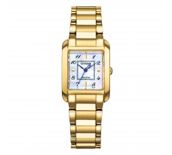 Citizen Lady EL Square EW5602-81D orologio donna Eco-Drive acciaio placcato oro giallo