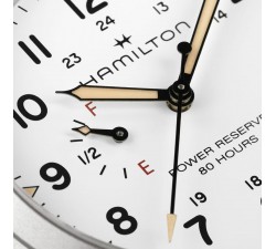 Quadrante bianco con indicazione riserva di carica Hamilton Khaki Field Power Reserve Ref. H69509910