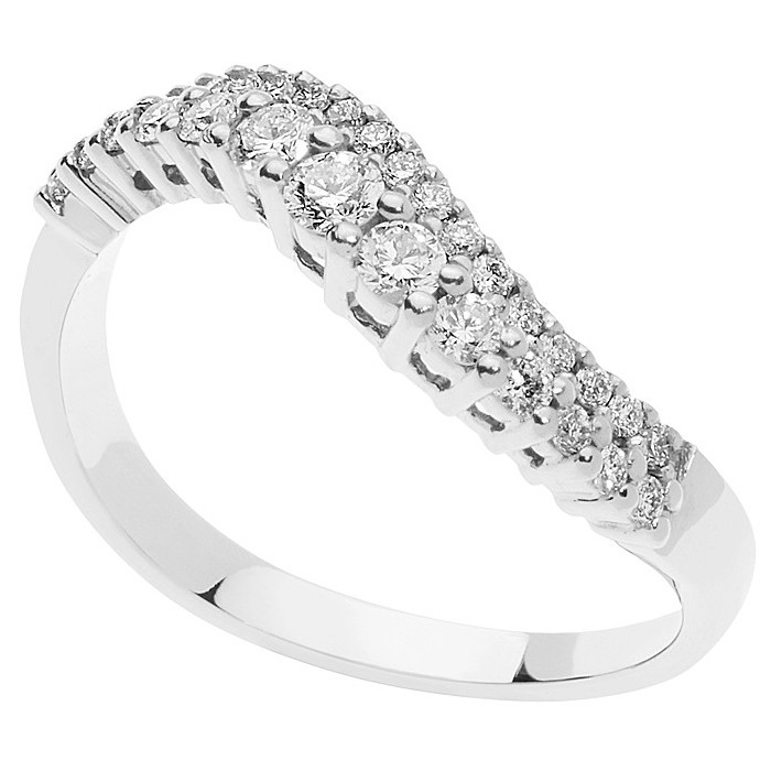 Anello Onda ANB 2493 oro bianco 18kt e diamanti 0,40 ct COMETE GIOIELLI