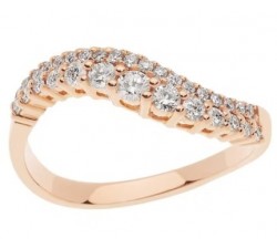 Anello Comete Onda ANB 2494 in oro rosa 18 kt con pavé di diamanti naturali da 0,40 ct