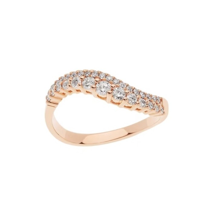 Anello Onda ANB 2494 oro rosa 18kt e diamanti 0,40 ct COMETE GIOIELLI