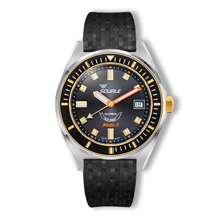 Squale Matic S Two-Tone Mosaic Rubber – Ref. MATICGBKBK.MRBK