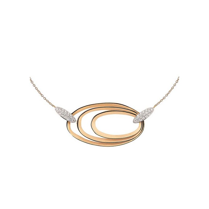Cammilli Firenze Dune Chic Pavé – Girocollo in Oro Orange Apricot 18 kt con Diamanti – Ref. GCO3678PAVJ