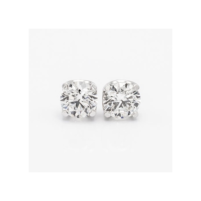 Orecchini Punto Luce con Diamanti 2 Ct. – Oro Bianco 18 kt