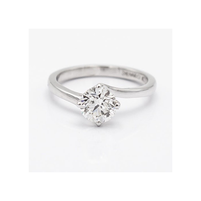 Anello Solitario Valentine con Diamante 0,90 ct Oro Bianco 18 kt - DIENNECI GIOIELLI