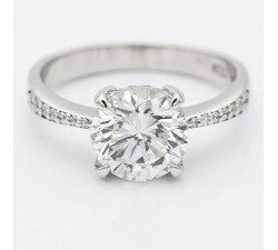 Anello solitario diamante 2,36 carati oro bianco 18kt